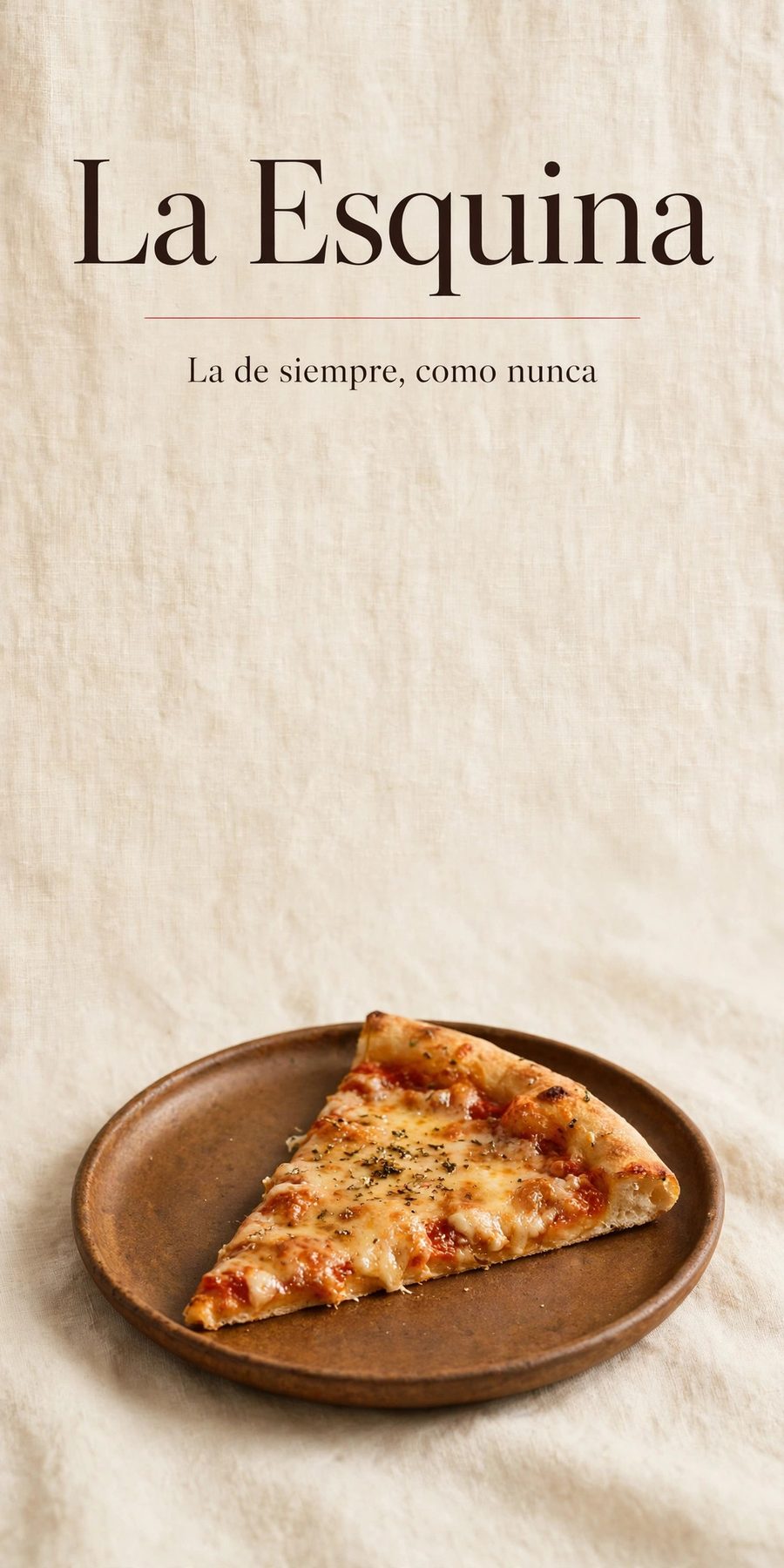 Sample piece for La Esquina (Neighborhood pizzeria) designed by Desy