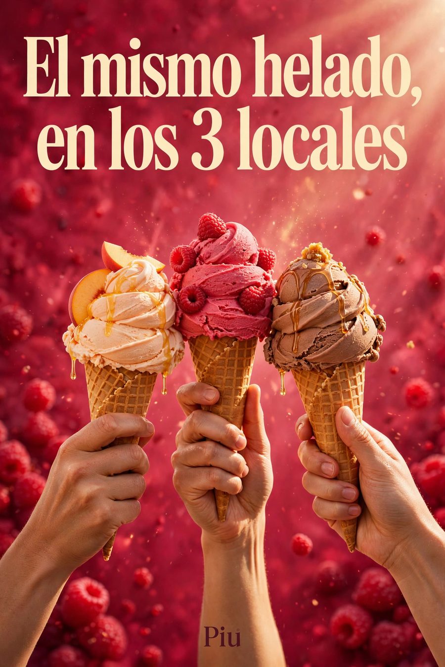 Sample piece for Piu (Ice cream · 3 locations) designed by Desy