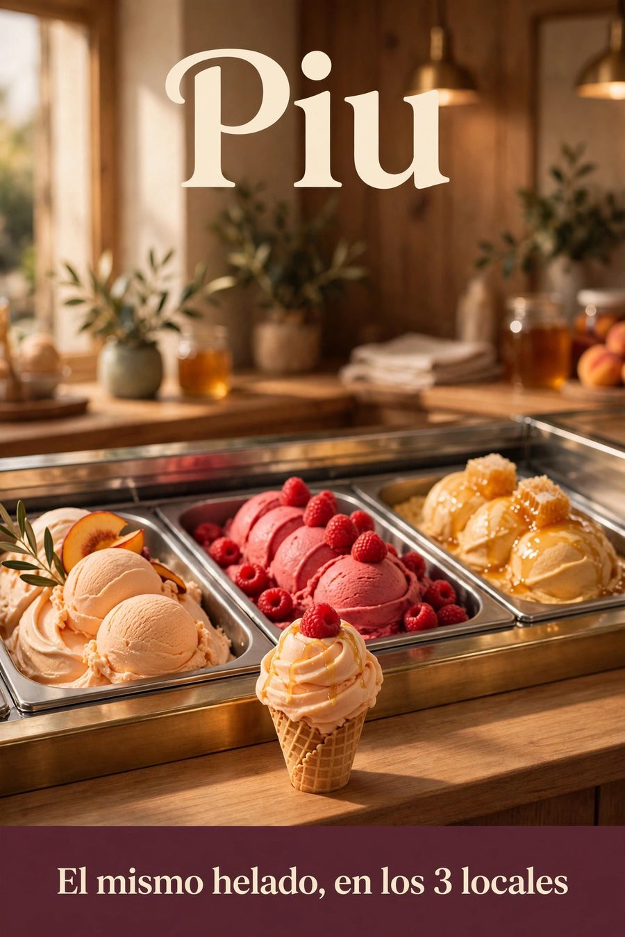 Sample piece for Piu (Ice cream · 3 locations) designed by Desy