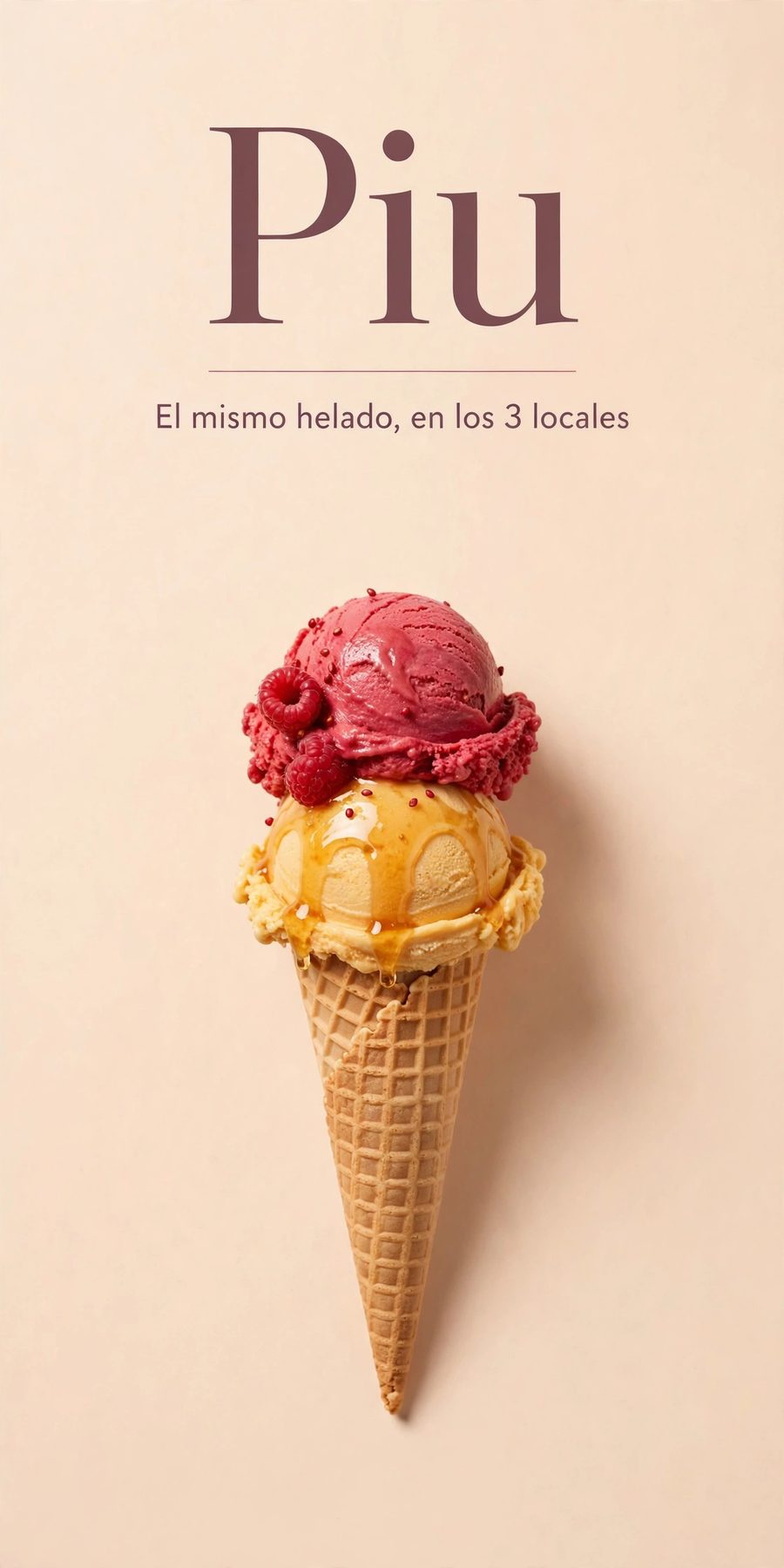 Sample piece for Piu (Ice cream · 3 locations) designed by Desy